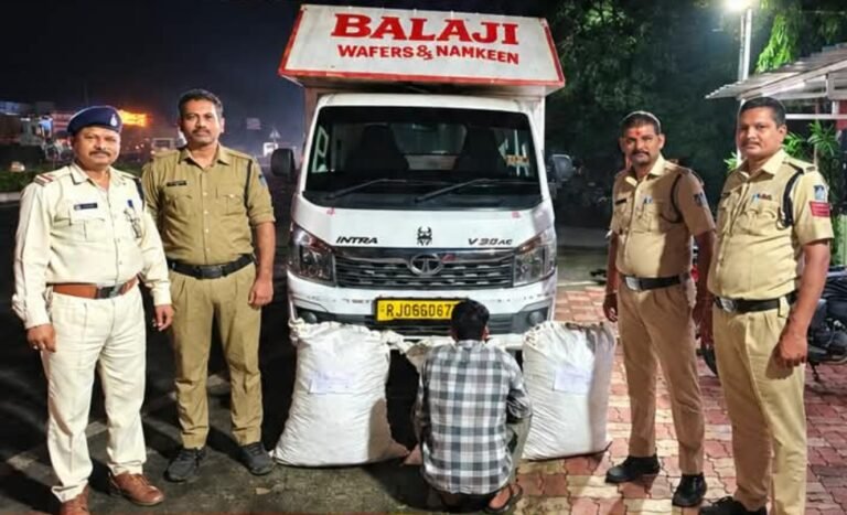 कुरकुरे-चिप्स के पैकेटों के नीचे छिपाकर रखा था डोडाचूरा, जीरन पुलिस ने 39 किलो डोडाचूरा किया बरामद