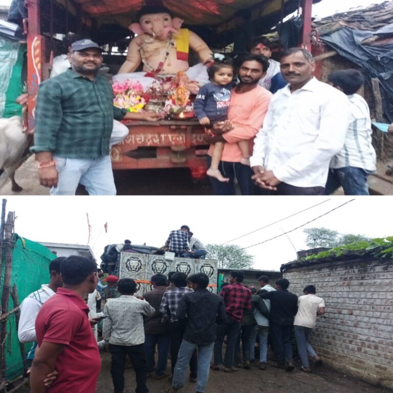 डीजे और ढोल-नगाड़ों के साथ विध्नहर्ता की विदाई, गणपति बप्पा मोरया के जयकारों से गूंजा नयाखेड़ा