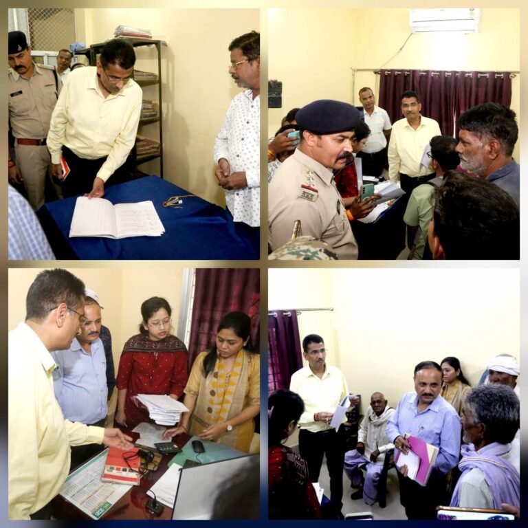 पंजीयक कार्यालय का कलेक्टर ने किया औचक निरीक्षण, टोकन प्रविष्टियों वाले रजिस्टर की जांच के निर्देश